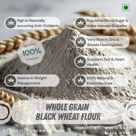 Nutrient-Rich Whole Grain Black Wheat / Kala Gehu Flour