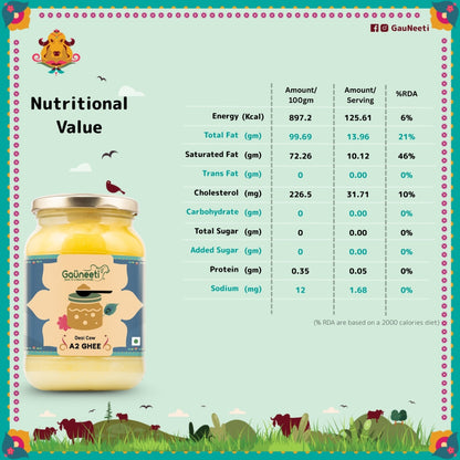 Desi A2 Cow Cream Ghee - Artisanal Cultured Ghee