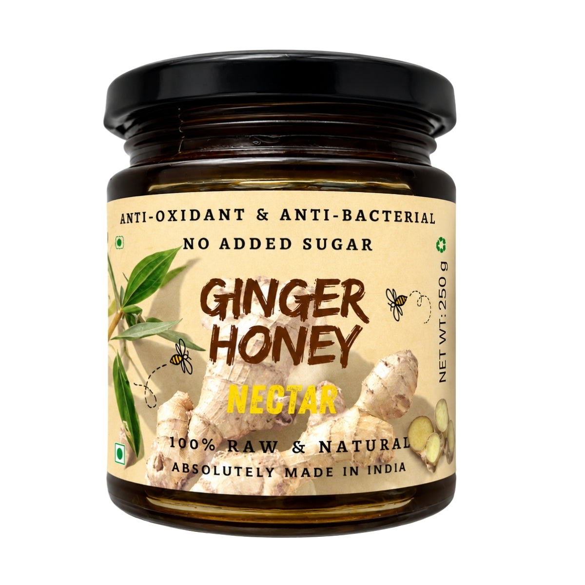 Ginger Honey | Anti-Oxidant & Anti-Bacterial Nectar | 100% Raw & Natural