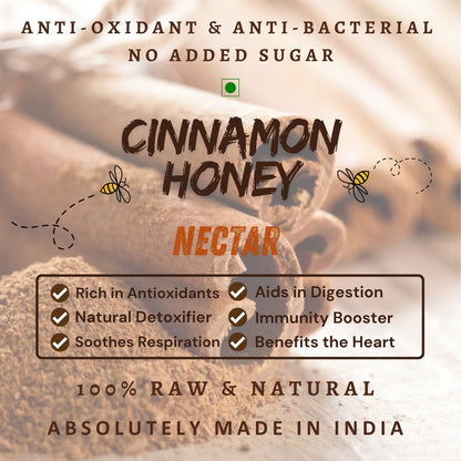 Cinnamon Honey | Anti-Oxidant & Anti-Bacterial Nectar | 100% Raw & Natural